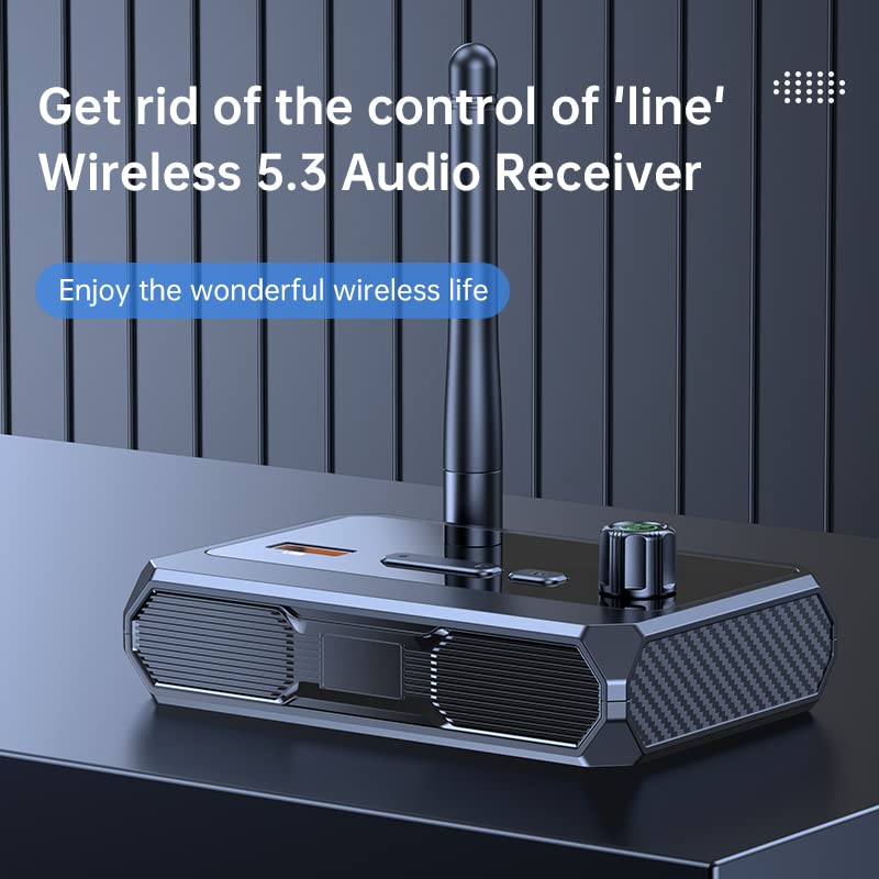 VR-robot Bluetooth 5.3 Receiver, RCA Bluetooth Adapter for Home Stereo, Support Optical AUX 3.5mm, RCA Bluetooth Receiver Adapter for Stereo Speakers