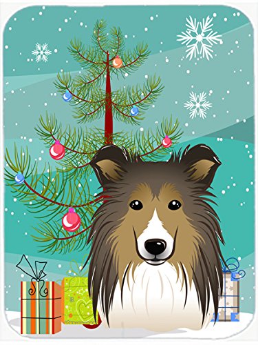 Caroline's Treasures BB1614MP Christmas Tree and Sheltie Mouse Pad, Hot Pad or Trivet for Home Office Gaming Working Computers Laptop Mouse