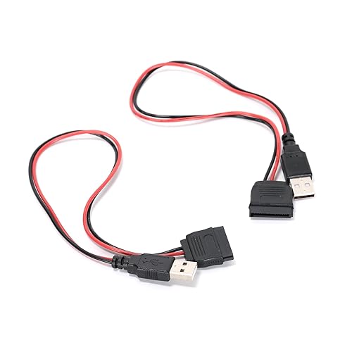 Ruimou 2PCS SATA 15-Pin to USB 2.0 Power Extension Cable 12 Inches, Hard Drive Power Cable, SSD Power Cable, Only Supports 2.5 Inch Hard Drives