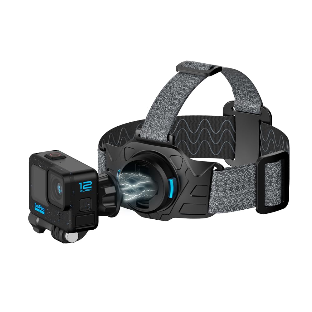 SUREWO Magnetic Head Strap Mount,Adjustable Head Belt Mount Compatible with Go pro Hero 13/12/11/10/9/8/7/6/5 Black,DJI Osmo Action 5 pro/4/3/2,Insta
