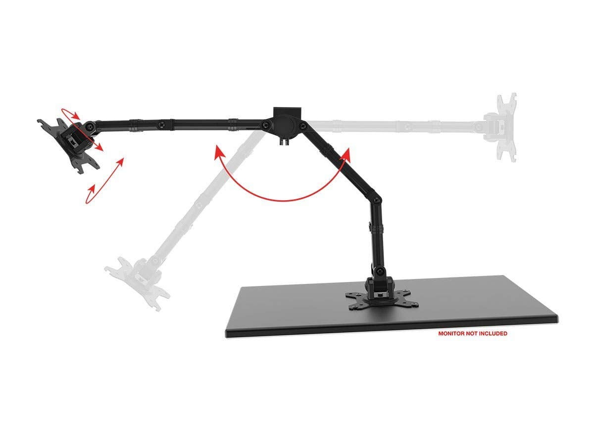 Monoprice Essential Dual Monitor Articulating Arm Desk Mount - for Displays 13in to 27in, VESA 75x75 to 100x100, Max Weight Capacity 17.6 Lbs Each