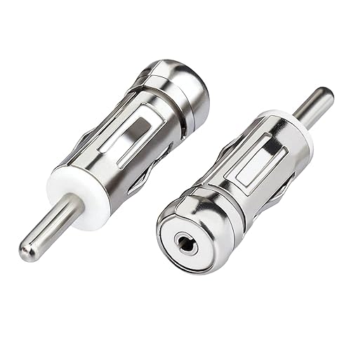 Bingfu Car Antenna Adapter Universal Car Stereo FM AM Radio Antenna Adapter Connector ISO to DIN Plug Connector (2-Pack) for Vehicle Audio Radio Head