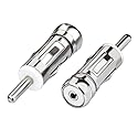 Bingfu Car Antenna Adapter Universal Car Stereo FM AM Radio Antenna Adapter Connector ISO to DIN Plug Connector (2-Pack) for Vehicle Audio Radio Head