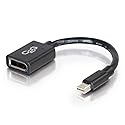 C2G Legrand Mini DisplayPort to DisplayPort Adapter, Male to Female Displayport Adapter, 0.5 Foot (6 Inch) Displayport Adapter, Black Adapter