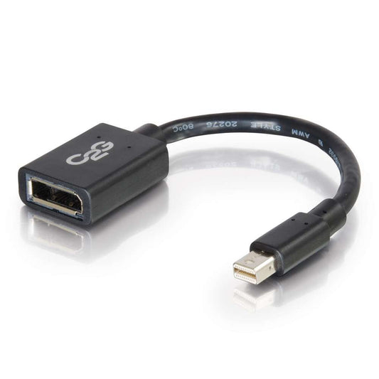 C2G Legrand Mini DisplayPort to DisplayPort Adapter, Male to Female Displayport Adapter, 0.5 Foot (6 Inch) Displayport Adapter, Black Adapter