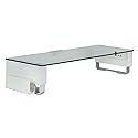 Mount-It! Glass Monitor Stand with 3 USB Ports | Desktop Riser Fits 24, 27, 30, 32 Inch Screens, 66 Lbs Capacity