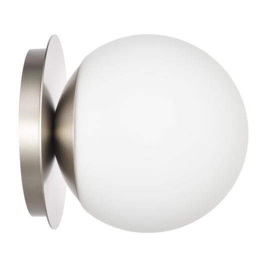 Hanaloa Wall Sconces, 1 Light Modern Globe Sconce in Brushed Nickel, Wall Light for Bedroom Bathroom Living Room & Hallway Vanity Lighting, Ceiling
