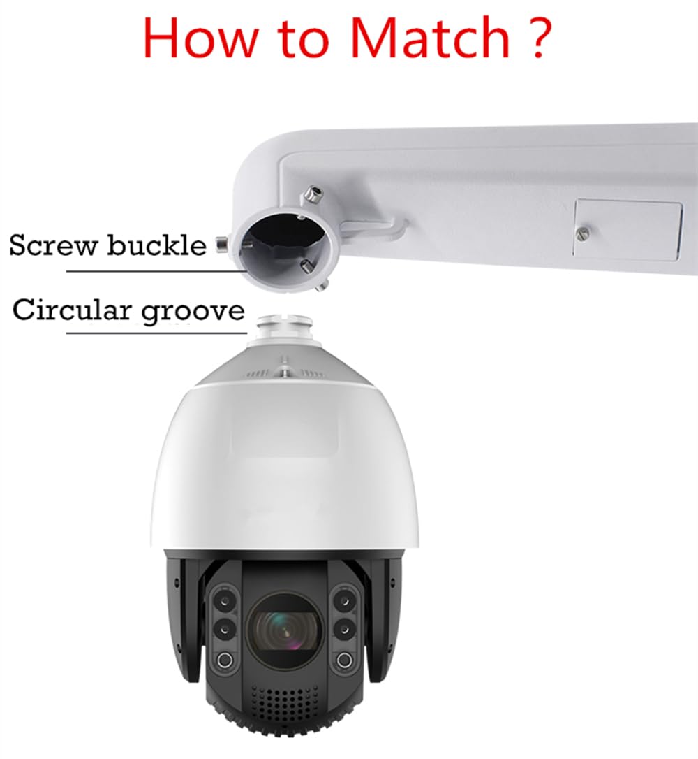 CTXSumTec Universal Security PTZ Camera Wall Mount Bracket,Aluminium Alloy Indoor/Outdoor Dome Ball Camera Mounting Bracket for CCTV Hikvision PTZ