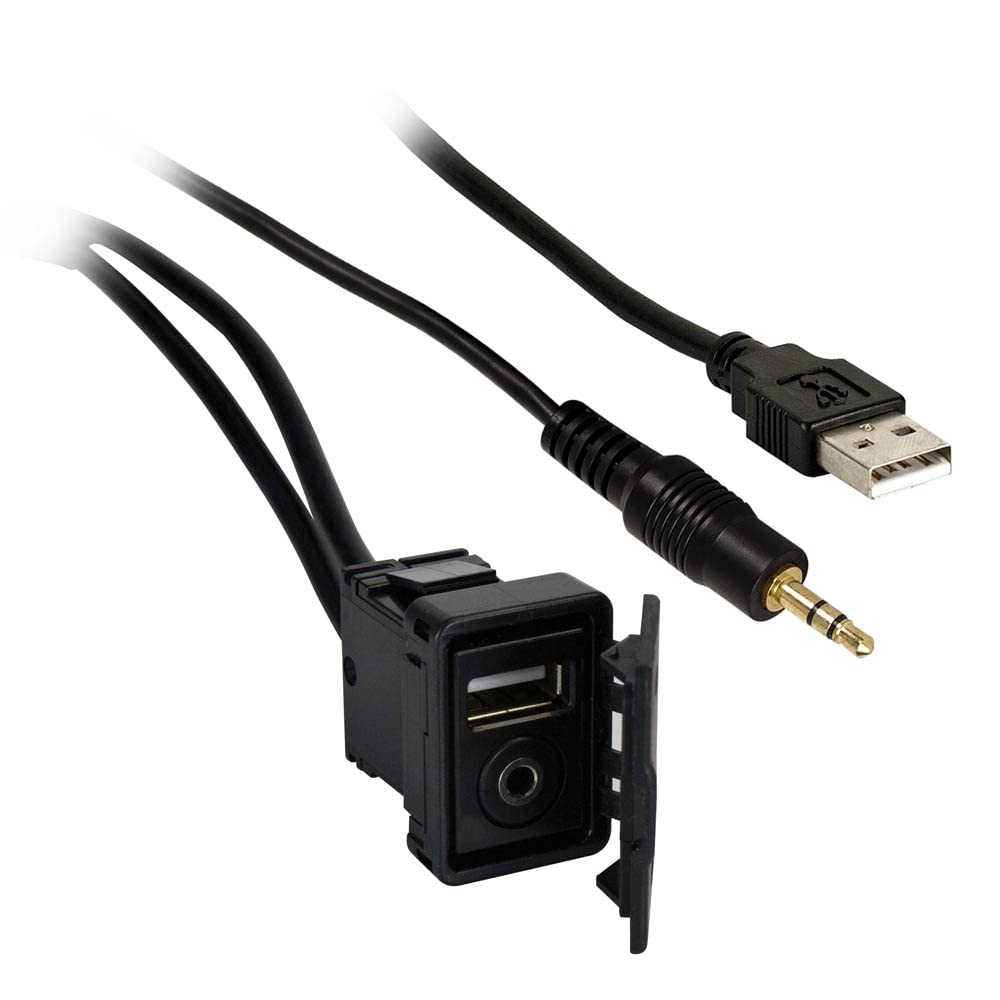 Heise Axxess Integrate by Metra USB to 3.5mm AUX Extension Cable, Water Resistant, 6ft, Black