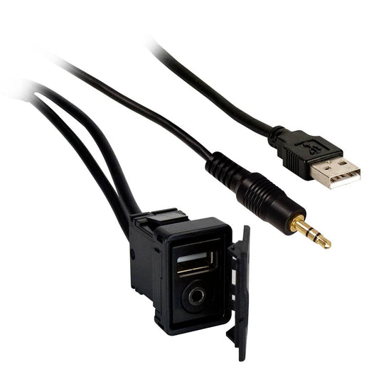 Heise Axxess Integrate by Metra USB to 3.5mm AUX Extension Cable, Water Resistant, 6ft, Black