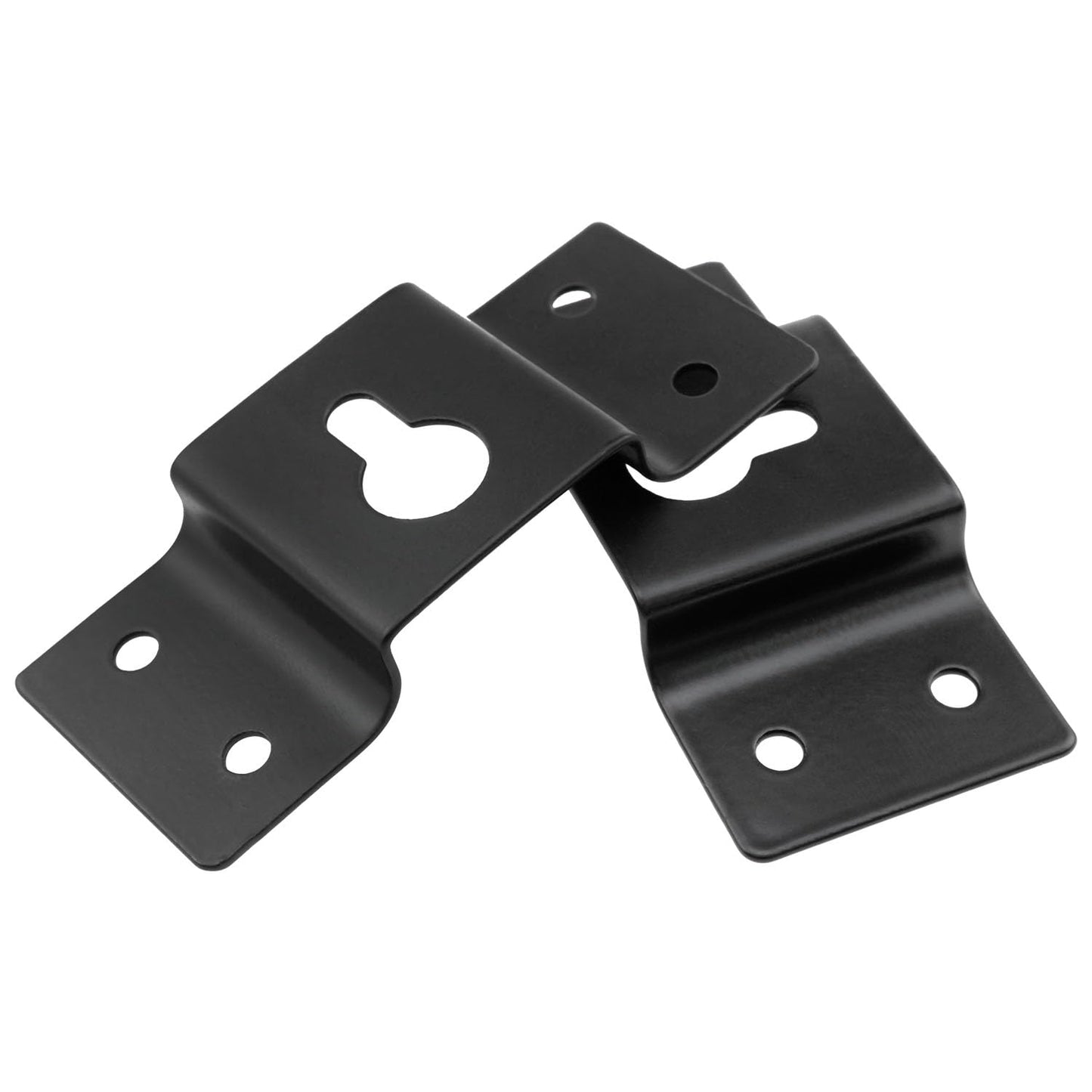 Dookoe Wall Hanging Iron Hooks Hanging Panels Connectors and Mounting Screws Surround Stereo Speakers (Black) -2PCS