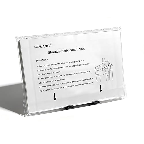 48PACK Paper Shredder Lubricant Sheets with Shredder Oil for Shredder lubricating and Clean, Sharpens Shredder Blades and Reduce dust