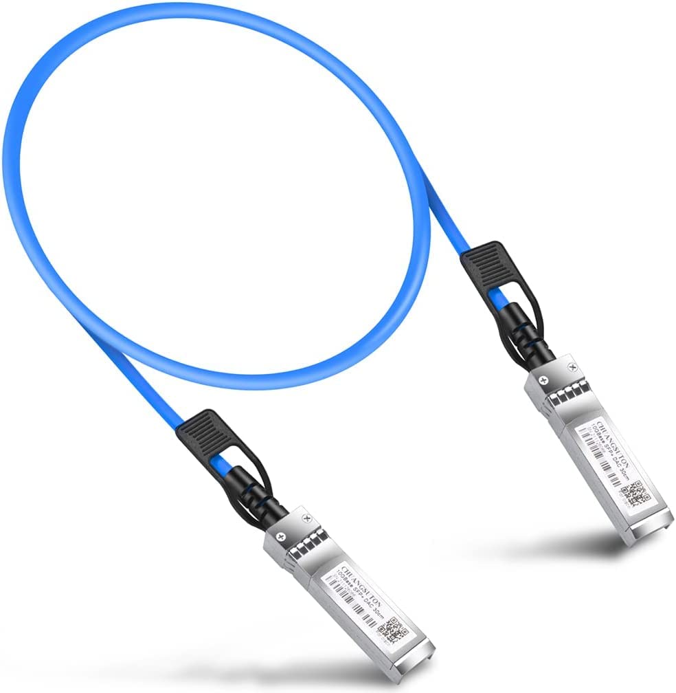 TRANSUTON 10G SFP+DAC Cable - Passive SFP DAC Twinax Cooper Cable Blue Colored for Ubiquiti Unifi,Cisco,Netgear,D-Link,Supermicro, 2m(6.6ft)