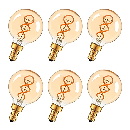 Hcnew Dimmable E12 LED Bulb,G16.5 Candelabra Light Bulbs 4W 6 Pack