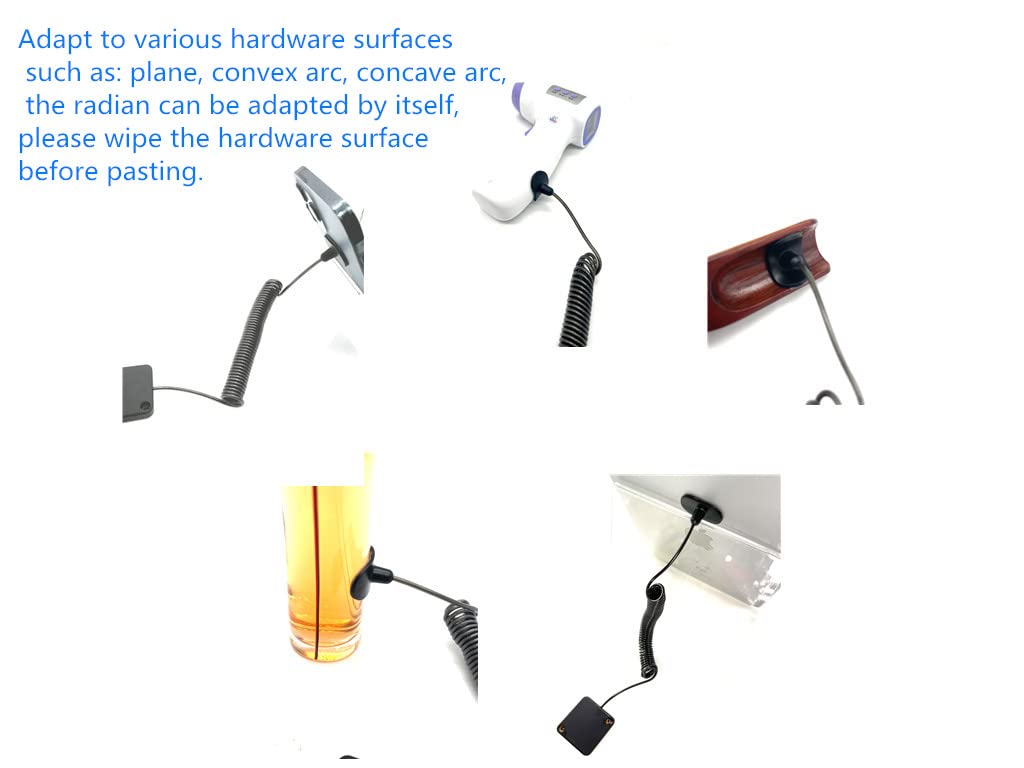LORADAR 7ft Retractable Cable Lock with Double Sided Adhesive for Gaming Controller, Tablets, Mobile Phones Other Hardware Showroom and Controller