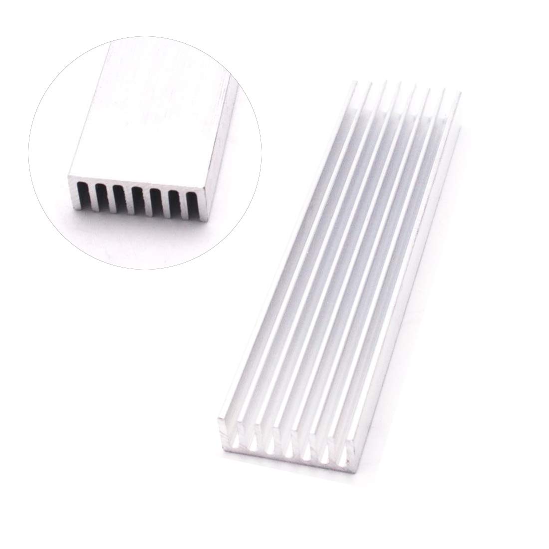 4Pcs Aluminum Heat Sink, Silver Tone Aluminium Radiator Heatsink Cooling Fins Cooler for Led Amplifier Transistor IC Module, 100x25x10mm/4 x1 x0.4