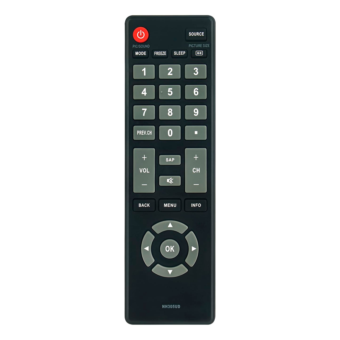 NH305UD Replace Remote Control fit for Emerson TV LF501EM4 LF501EM4F LC320EM3FA LF402EM6 LF402EM6F LF461EM4 LF461EM4A LF501EM4A LF501EM5 LF501EM5F