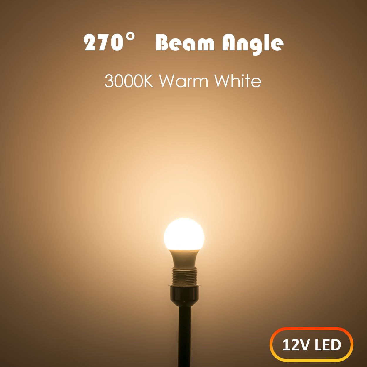 Maelsrlg 12V LED Bulb 6W(50W Equivalent), Warm White 3000K, 12V-24V AC/DC, 600 Lumens, Non-Dimmable, A19 12V DC LED Light Bulbs, E26 Base, Pack of 6