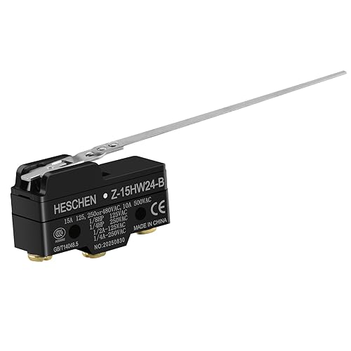 Heschen Micro Switch Z-15HW24-B Low Force Hinge Lever 3 Screw Terminal 15A Rated Current