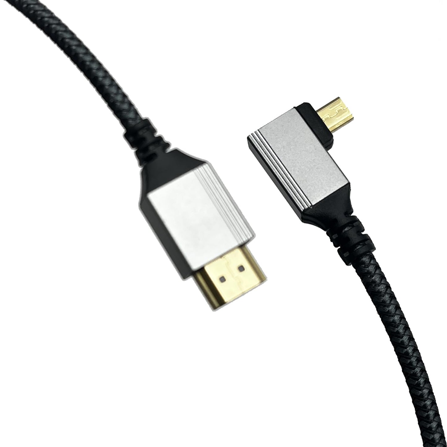 Seadream Angled 4K Micro HDMI to HDMI Cable Left Angled Micro HDMI Male to HDMI Male Braided Cable for 1080P, 4K, UltraHD, 3D, Ethernet,Gold Plated