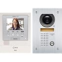Aiphone JFS-2AEDF Audio/Video Intercom System with Flush-Mount Door Station with Stainless Steel Faceplate for Single Door, Accepts an Additional Door