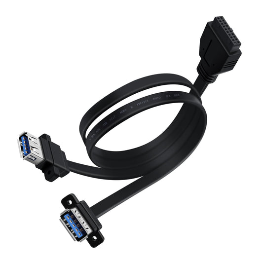 HuaLiSiJi USB 3.0 Front Panel Cable 5Gbps USB 3 0 Header Extension Cable 19/20 Pin USB 3.0 Front Panel Extension with Panel Mount Holes (30cm)