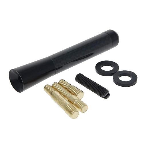 Othmro Universal 3 inches 80mm Black Carbon Fiber Pattern Screw-on Short Car Radio Antenna Black 1 pcs