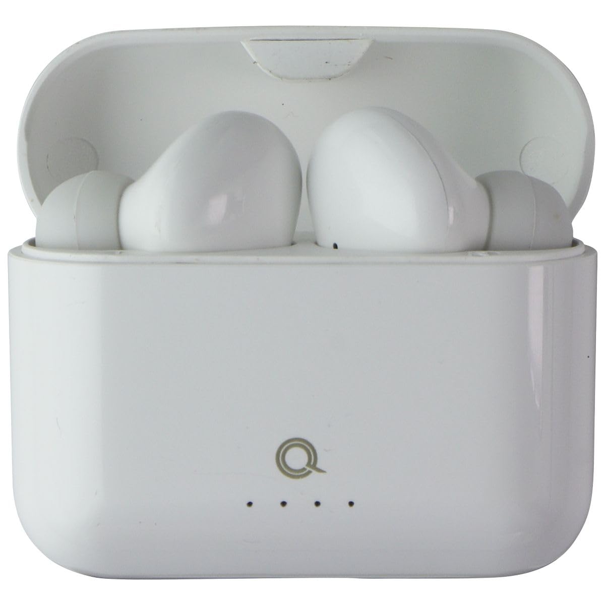 QUIKCELL QAir Stems True Wireless Earbuds, 21+ Hours Playtime, Fast Charging Case, White