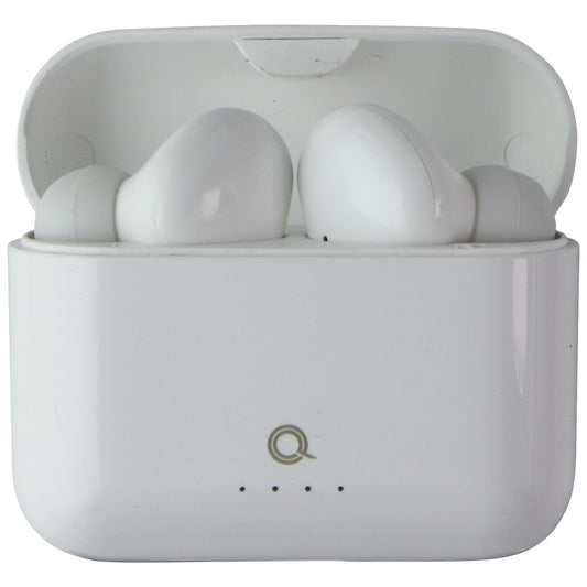 QUIKCELL QAir Stems True Wireless Earbuds, 21+ Hours Playtime, Fast Charging Case, White