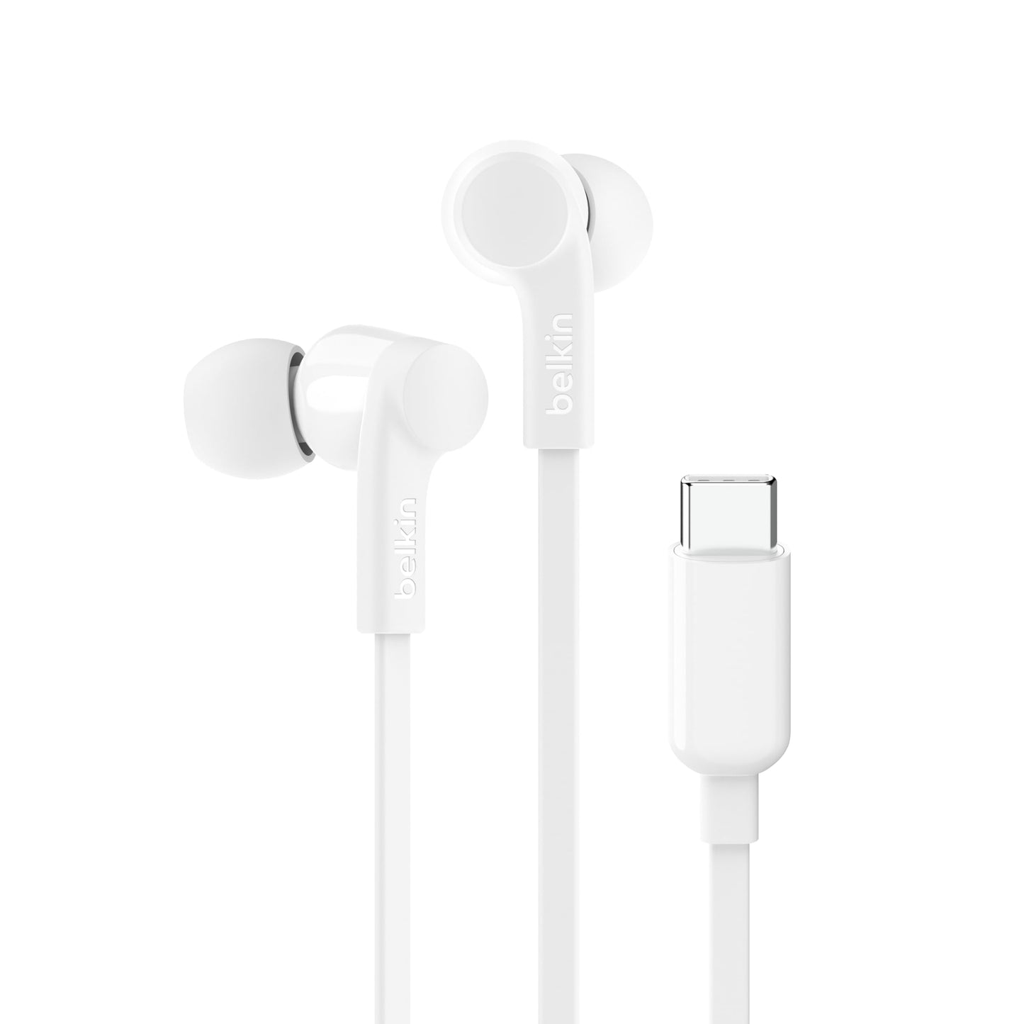 Belkin SoundForm Headphones - Wired In-Ear Earphones With Microphone - Wired Earbuds For iPad Mini, Galaxy & More With USB-C Connector (USB-C
