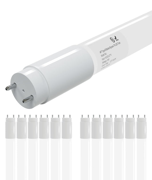 JCE 4FT T8 LED Bulbs,15W (32W Fluorescent Equivalent),5000K Daylight White,1900lm,Ballast Bypass Type B,48 Inch Tube Light,Double/Single-Ended