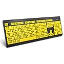 BOOGIIO Large Print Computer Keyboard, Wired USB High Contrast Keyboard with Oversized Print Letters for Visually Impaired Low Vision Individuals