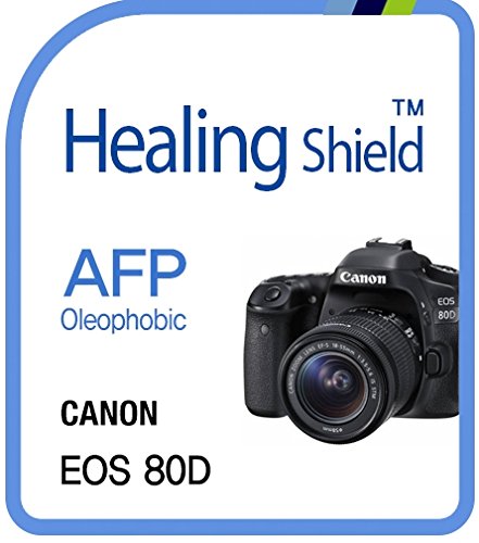 Healingshield Screen Protector Oleophobic AFP Clear Film Compatible for Canon Camera EOS-80D [2pcs]