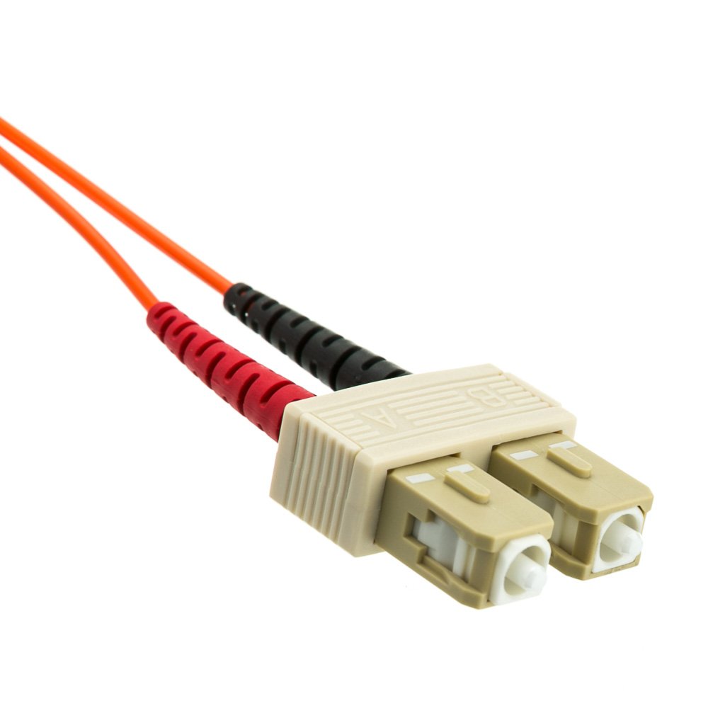 CableWholesale LC to SC OM1 Multimode Duplex Fiber Patch Cord, 3m/10ft