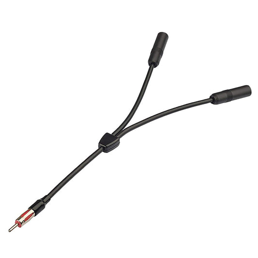 Bingfu Car FM AM Antenna Splitter Adapter Cable, DIN Male to 2 Female Connector for Vehicle Truck SUV Stereo Head Unit Receiver - DIN 1 to 2 Female