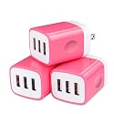 Sicodo Wall Charger Adapter,USB Cubes,3Pack Universal Travel 3.1A 3 Muti Port Plug Charging Block Compatible with iPhone