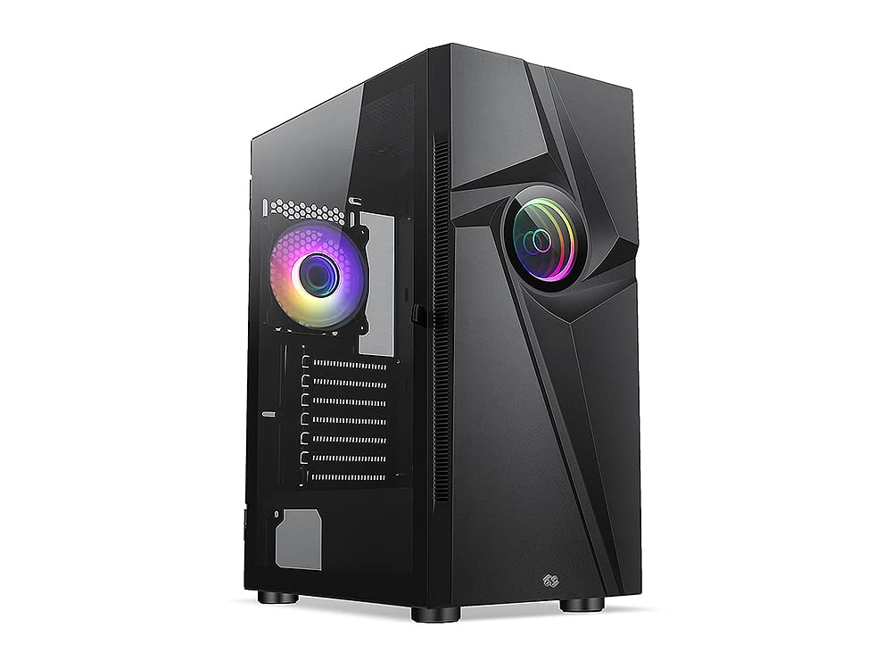 Bgears b-Vortex-RGB Gaming PC ATX case with Optical Illusion Effect ARGB Front Panel, Tempered Glass Side. 1 x USB3.0, Include a 1 x PWM 120mm b-ARGB