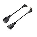 Seadream Angled Micro HDMI to HDMI Adapter Cable, 2Pack 6" 15CM 90 Degree Type D Right-Toward Left-Toward Male to Type A Female Cable Adapter