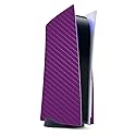 MightySkins Carbon Fiber Gaming Skin for PS5 / Playstation 5 - Solid Purple | Durable Textured Carbon Fiber Finish | Easy to Apply and Change Style |