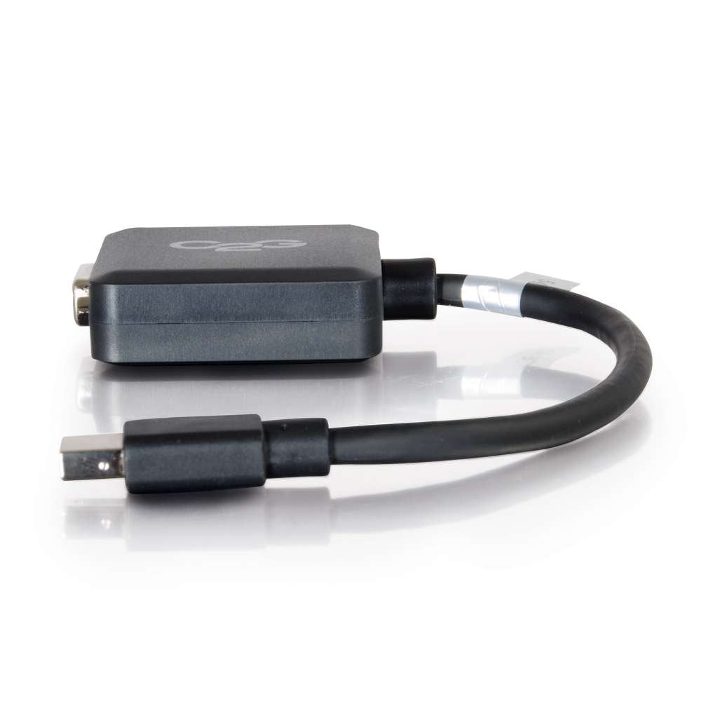 C2G Mini Display Port Adapter, Display Port to VGA, Male to Female, Black, 8 inches, Cables to Go 54315 - TAA Compliant