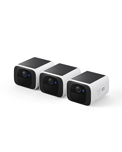 eufy Security S220 SoloCam 3-Cam Pack, Solar Charging, Wireless Outdoor Camera, Continuous Power, 2K Resolution, Day and Night Clarity, 2.4 GHz Wi-Fi
