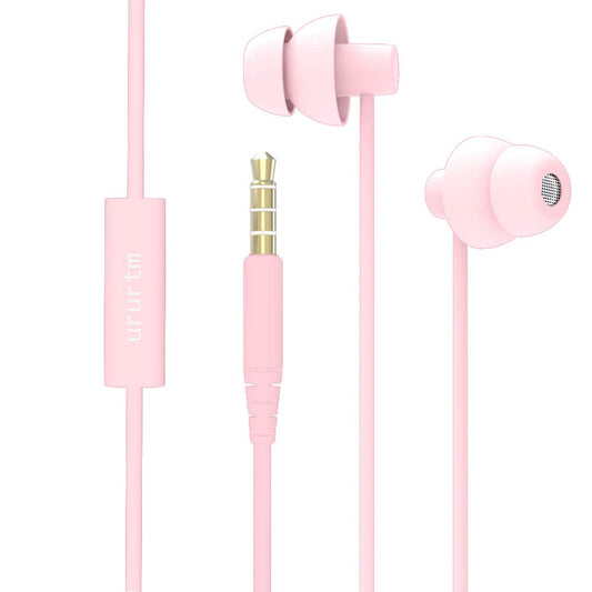 Ururtm Pink Color Wired Sleep Soundproof Earbuds Headphones, Noise Isolating Soft Earbuds for Sleeping, Nighttime, Insomnia, Side Sleeper, Snoring