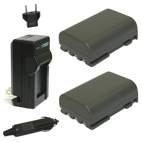 Wasabi Power Battery (2-Pack) and Charger for Canon NB-2L, NB-2LH, BP-2L5, BP-2LH and Canon DC301, DC310, DC320, DC330, DC410, DC420, Elura 40, 50