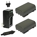 Wasabi Power Battery (2-Pack) and Charger for Canon NB-2L, NB-2LH, BP-2L5, BP-2LH and Canon DC301, DC310, DC320, DC330, DC410, DC420, Elura 40, 50