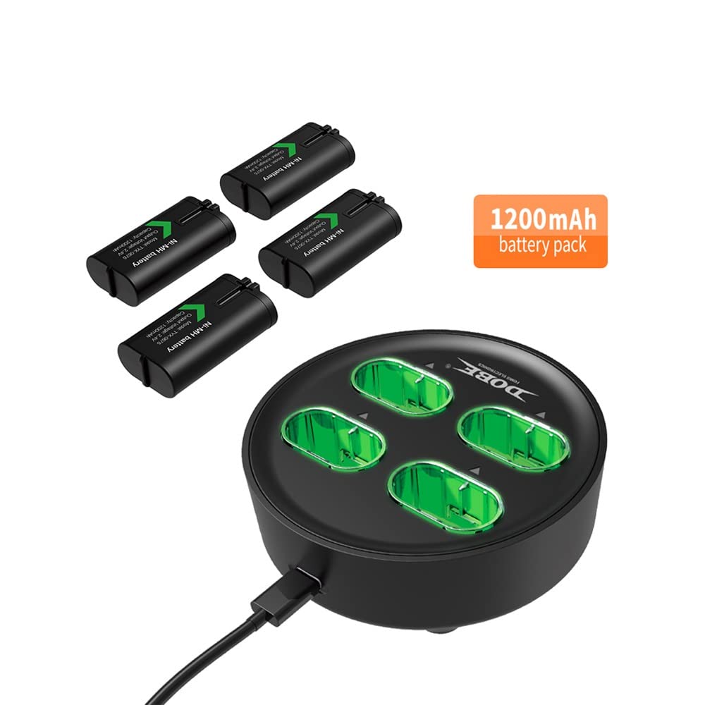 GAMFAMI Rechargeable Battery Packs for Xbox One/Xbox Series X|S, 4 X 1200mAh Xbox One Controller Battery Packs, Rechargeable Batteries with Charging