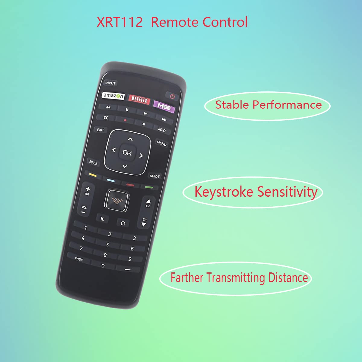 GHUST XRT112 Replacement Remote Control Universal for VIZIO Smart TV E600i-B3 E601i-A3 E601i-A3E E650i-B2 E700i-B3 M320SL M370SL M370SR M3D470KDE