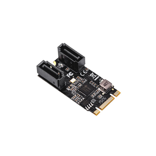 M.2 B+M Key to SATA III 2 Ports Expansion Card Jmicro JMB582 Chipset, Add Two SATA 3.0 Devices to Any M.2 2242 Slot SI-ADA40149