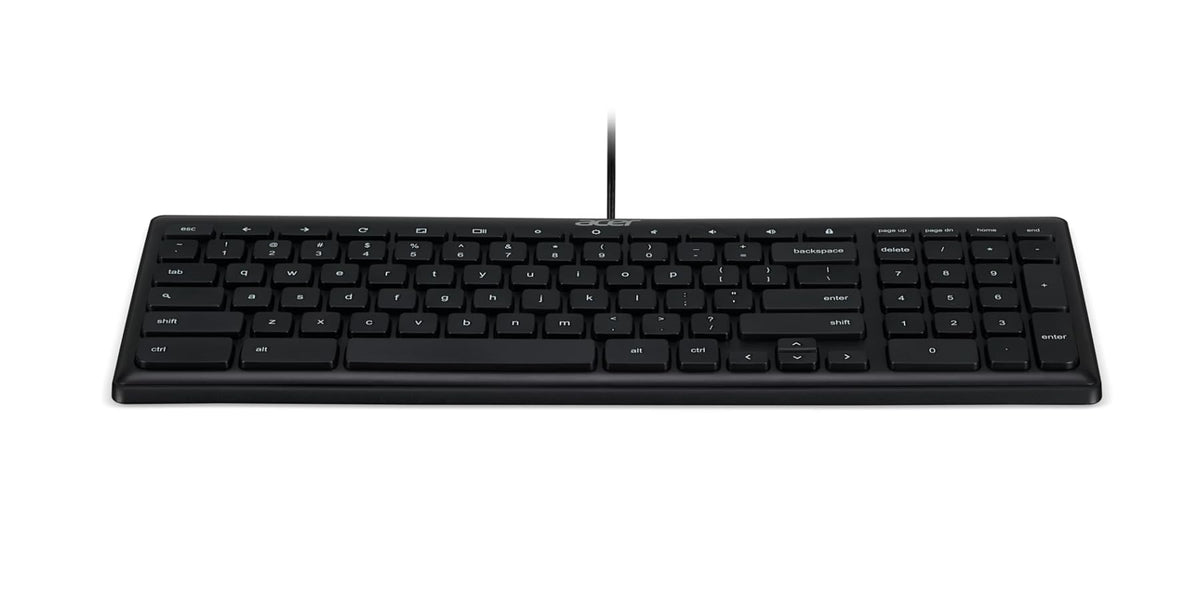 acer AKB910 Wired USB Keyboard - Compact Design, Full-Size Keys, Chrome OS Compatible, Black
