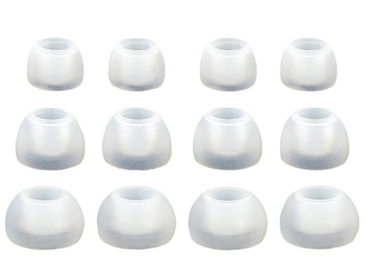 12pcs (TRS-W) Large (L) Replacement Ear Adapters Earbuds Ear Tips for in Ear Earphones with 4.9mm to 6.3mm Nozzle Attachment