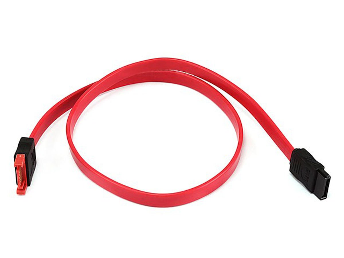 Monoprice SATA Serial ATA Extension Cable - 1.5 Feet - Red | with 7-pin SATA Port Male to Female, 3Gbps Data Transfer